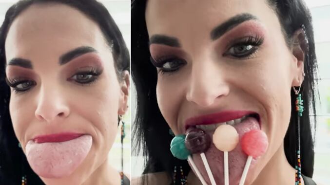 Brittany Lacayo es la mujer con la lengua más ancha del mundo