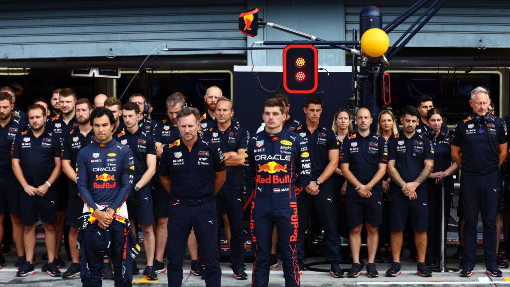Checo Pérez-Christian Horner-Verstappen