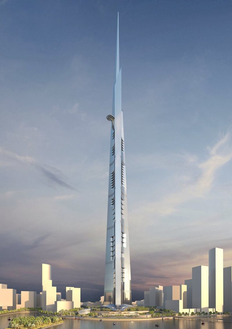 Cuando concluya la construcción de la Torre Jeddah, su altura será de al menos 1.001 metros, poco más de un kilómetro (su altura oficial se está manteniendo en secreto), y tendrá alrededor de 170 pisos. Se estima que su inauguración será en la segunda mitad de 2028. Fotos: Adrian Smith + Gordon Gill Architecture.