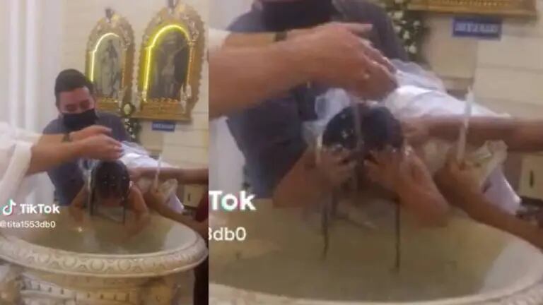 Usuarios de Tiktok reacciona a lo que hizo la niña en su bautizo.