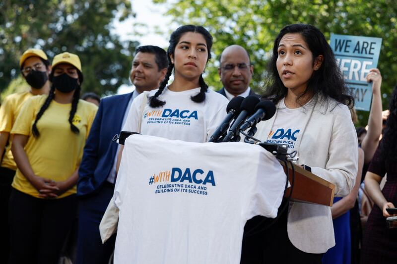 Conferencia de prensa de la "Acción Diferida para los Llegados en la Infancia" (DACA) en el Capitolio de los Estados Unidos el 15 de junio de 2022 en Washington, DC.