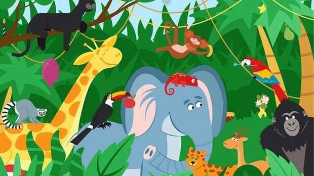 Encuentra la pelota oculta.