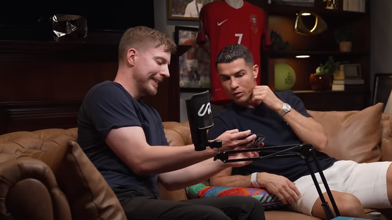Cristiano Ronaldo rompió el internet al publicar una entrevista con Mr. Beast.