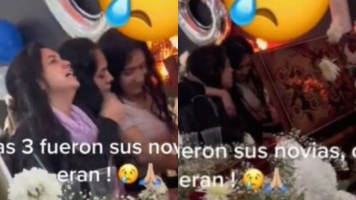 Tres novias llegaron al funeral de un joven.