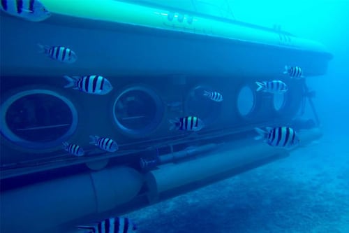 Terrifying: Egyptian submarine submerged with hatches open