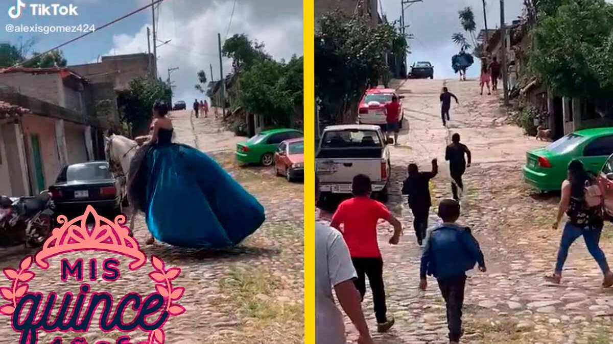 Los familiares salieron persiguiendo a la cumpleañera y al caballo