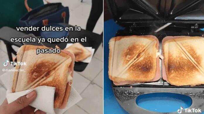 Hasta la sandwichera se la lleva al colegio para preparar sus panes