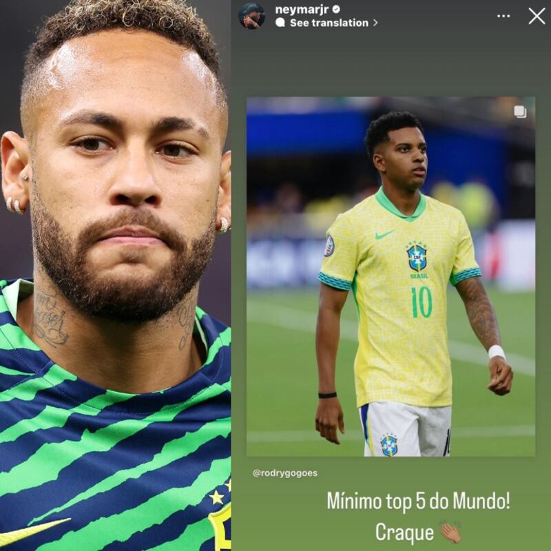 Neymar defiende a Rodrygo