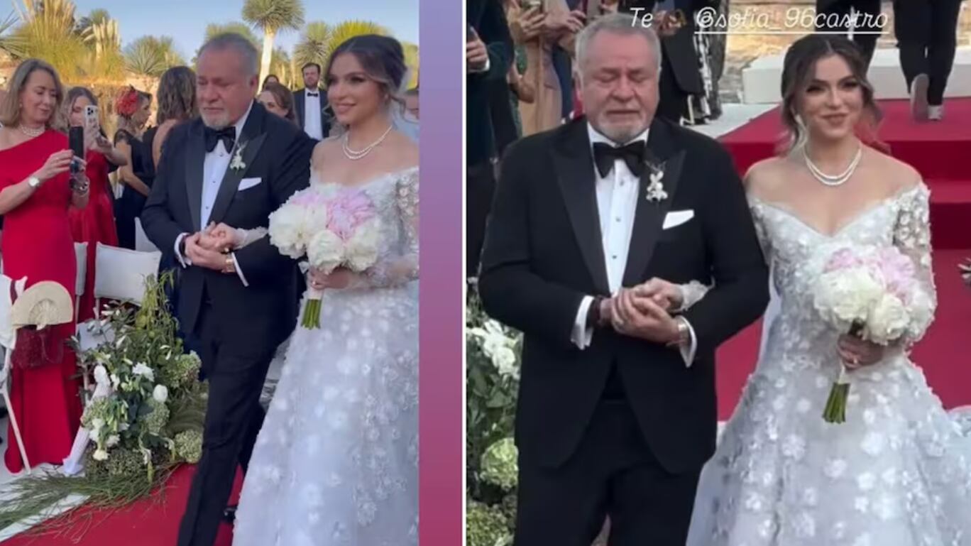 José Alberto Castro rompe en llanto en la boda de Sofía Castro