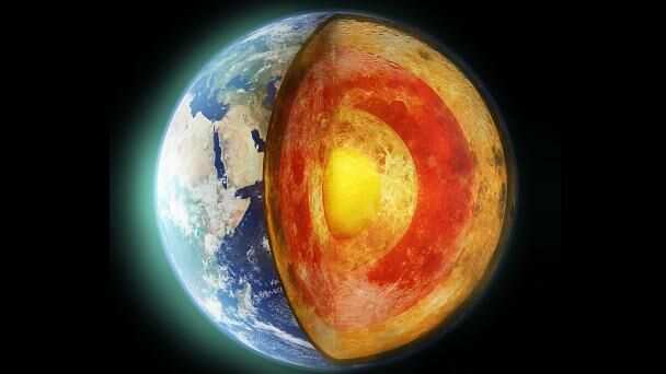 Ilustración de cómo sería el interior de la Tierra con sus capas, de composición, viscosidad y temperaturas distintas, diferenciadas.| Foto: ESA