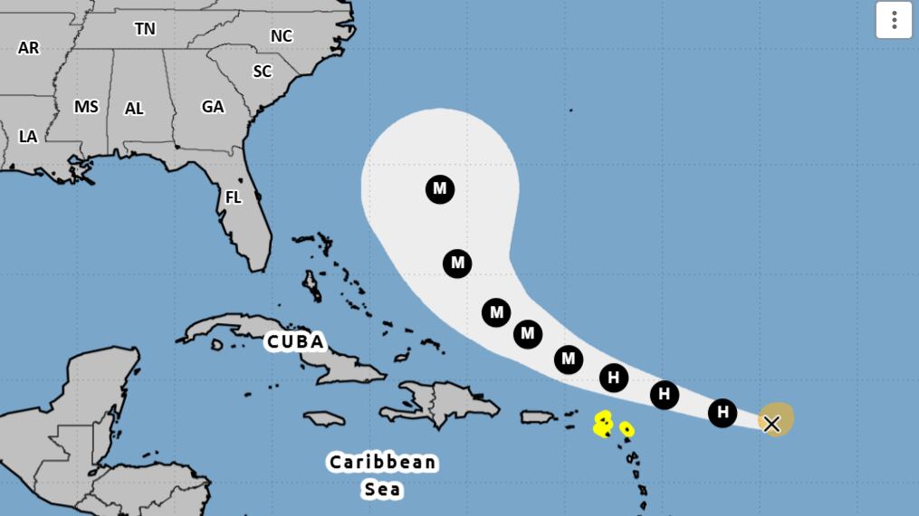 El sistema provocará lluvias en la isla.