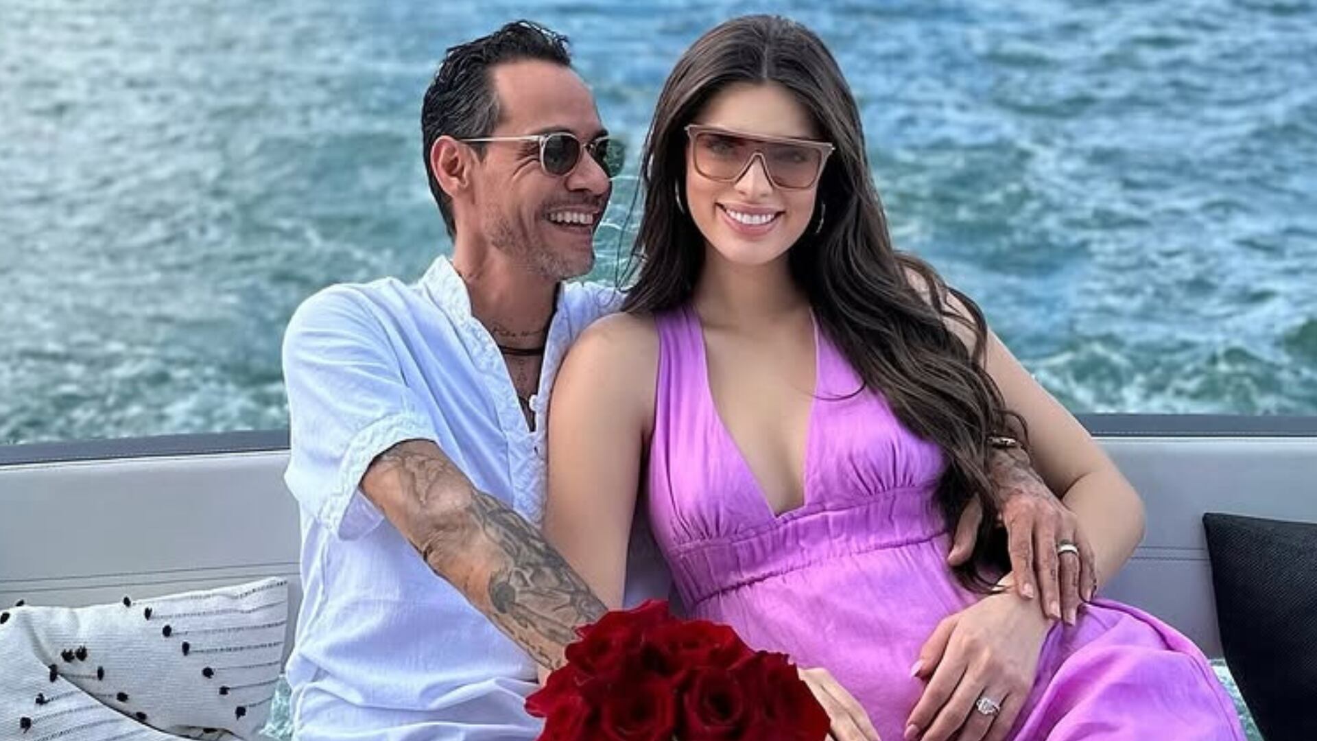 Marc Anthony y Nadia Ferreira celebraron las bodas de algodón y así reaccionó él ante el emotivo mensaje de su esposa.