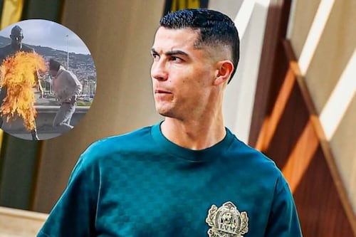 Queman estatua de Cristiano Ronaldo en Portugal: Agresor compartió el video en redes