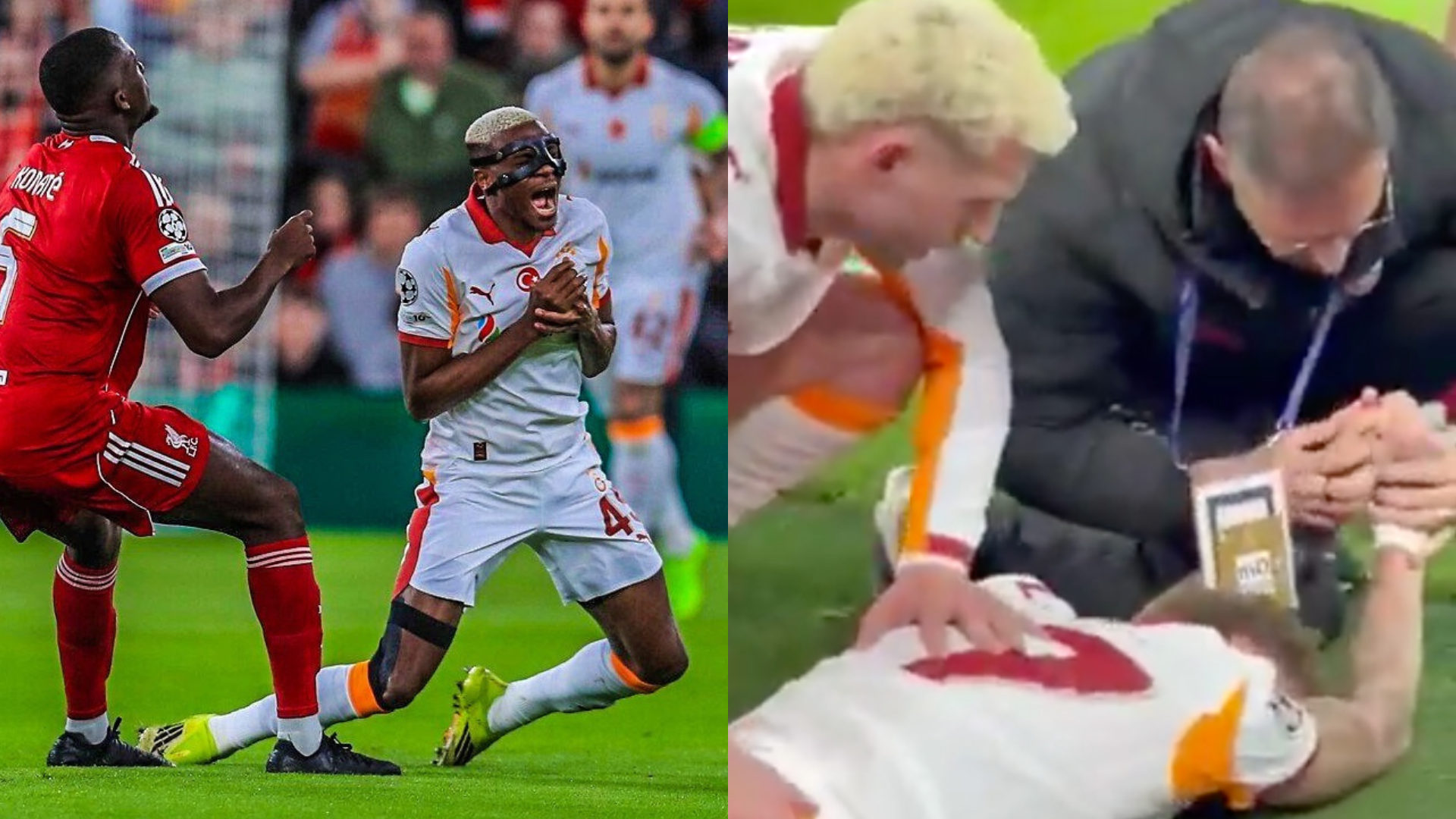 Video de las graves lesiones que sufrieron dos jugadores en el mismo partido de Champions league