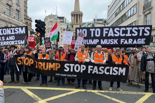 Protestas masivas en Reino Unido durante visita de Trump