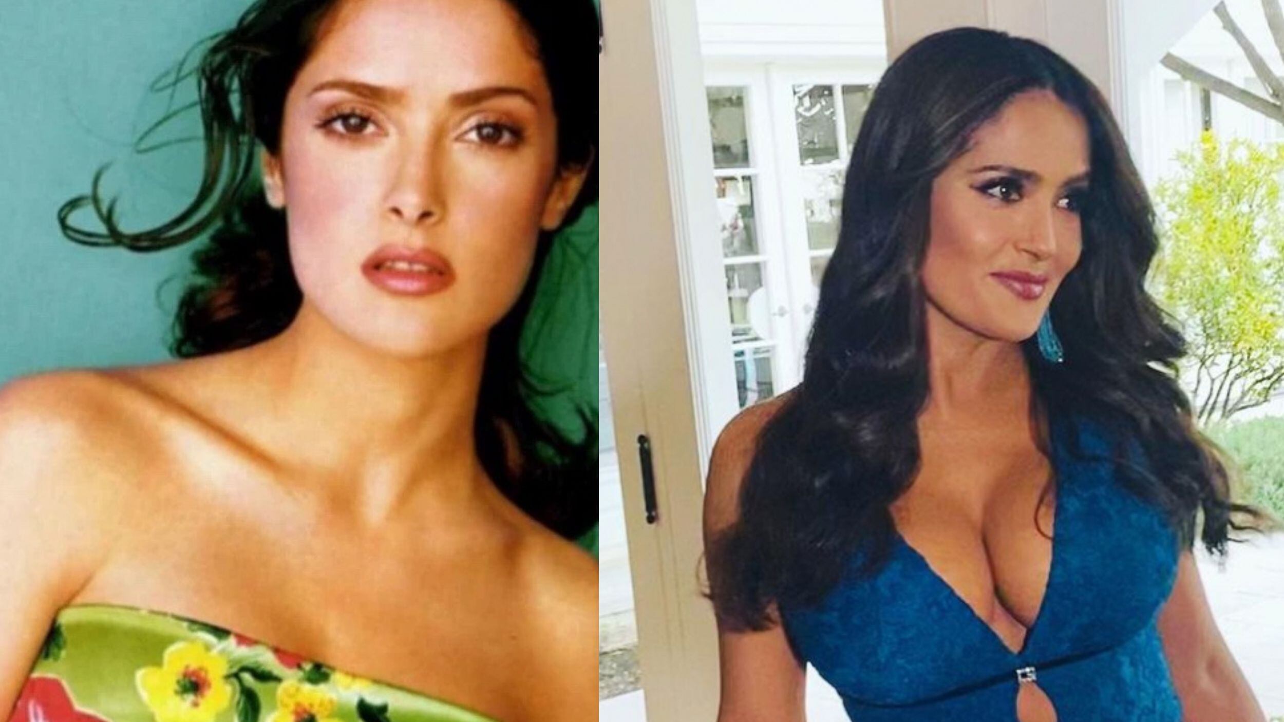 Salma Hayek causa curiosidad por sus pechos y asegura que no le dejan de crecer