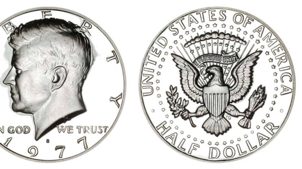 La moneda "Kennedy Half Dollar" de 1977 es muy buscada por coleccionistas