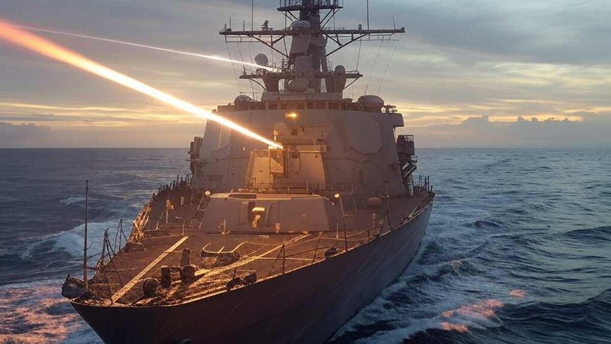 Barco disparando un arma láser - imagen creada con la IA de Grok