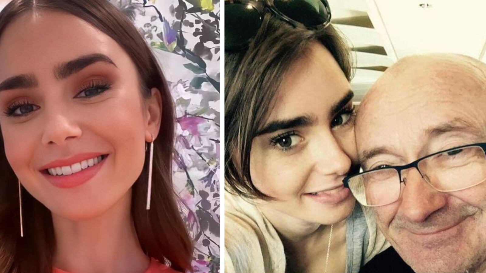 Lily Collins y su papá Phil Collins