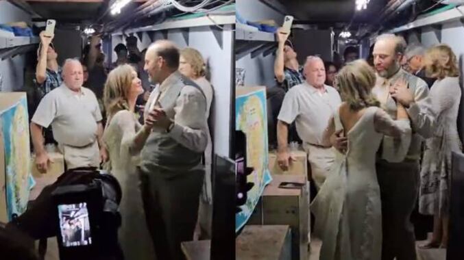 La pareja israelí celebró su baile nupcial en el búnker, mientras los misiles de Irán atacaban su país