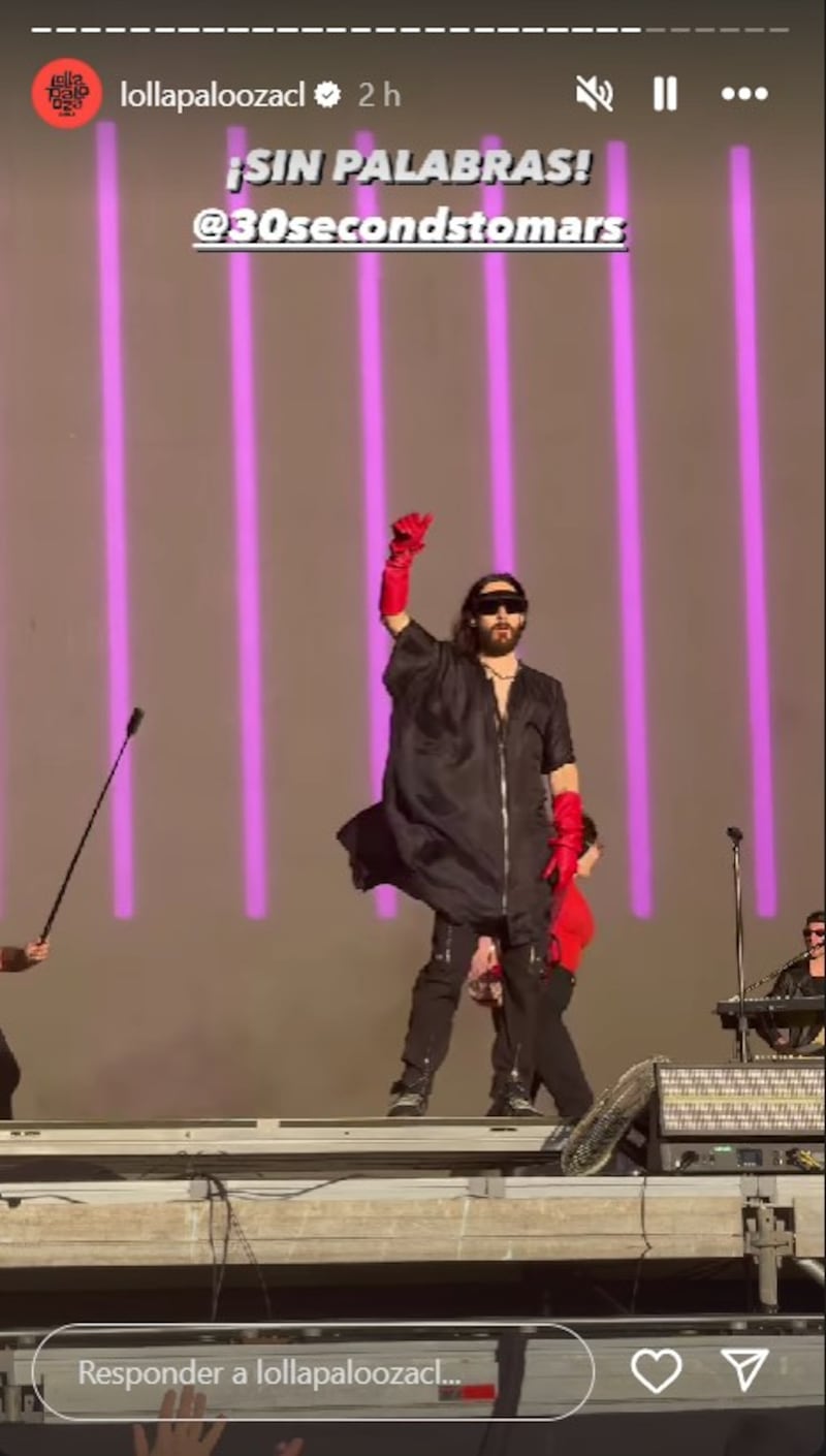 Jared Leto en Chile, Instagram Lollapaloozacl