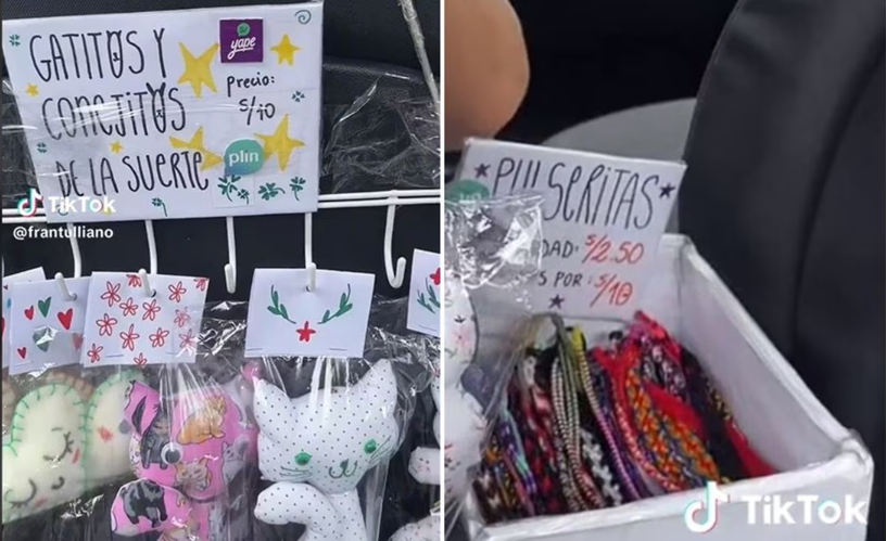 Vende peluches y pulseritas