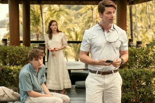 Patrick Schwarzenegger reacted to that “intimate moment” with his brother in the recent episode of ‘The White Lotus’