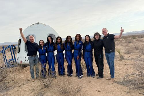 Katy Perry and Lauren Sanchez among the celebrities launched into space by Blue Origin