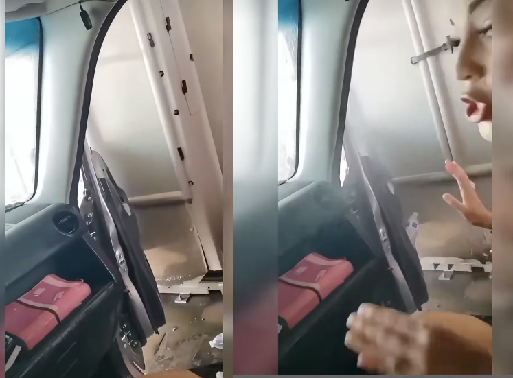 Video viral: mujer se grababa en un lava autos y terminó con la puerta destrozada