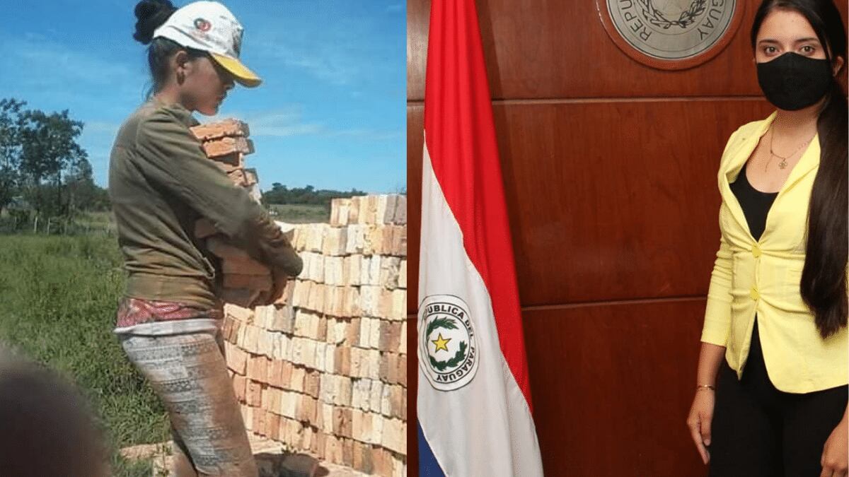 Magali Jiménez, la joven que trabajó como albañil para titularse como abogada.