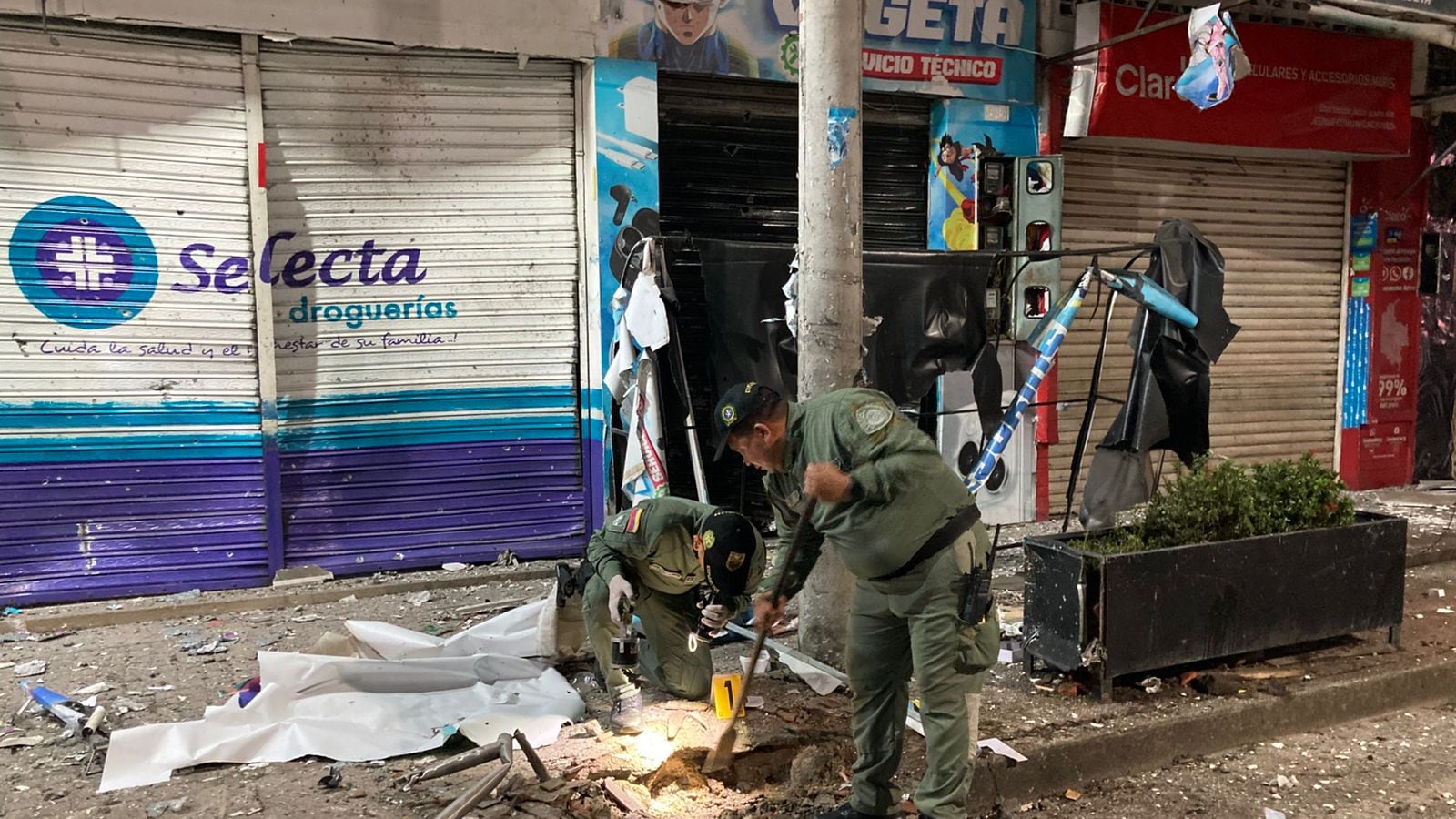 Foto artefacto explotó en el centro de Florencia, Caquetá.
