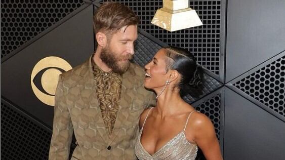 Calvin Harris junto a su esposa Vick Hope