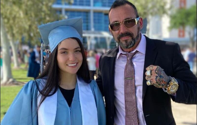 Jenna y su padre Jason David Frank