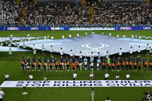 “Stop killing children, stop killing civilians”: UEFA’s message at the Super Cup against the war in Gaza