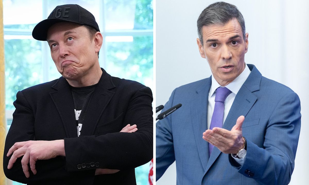 Elon Kusk y Pedro Sánchez.