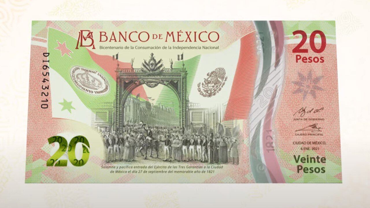Error de impresión en billete de 20 pesos