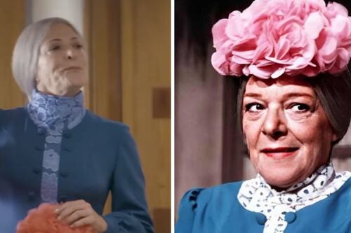 El asombroso parecido de Andrea Noli con “Doña Clotilde” en la bioserie de “Chespirito”