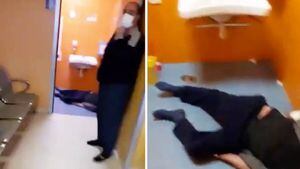 Imágenes sensibles: Conmoción en Italia por la muerte de un hombre en el baño de un hospital