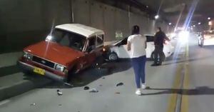 (VIDEO) Se presentó aparatoso accidente de tránsito en el Túnel de Oriente