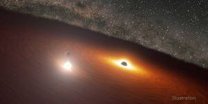 El telescopio Spitzer capta el clímax de una danza de agujeros negros