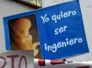 “Yo quiero ser ingeniero”: el letrero contra el aborto que se transformó en el mejor meme de la vida