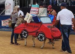 El Lamborghini de los Ambuila tuvo su parodia en el Festival del Burro