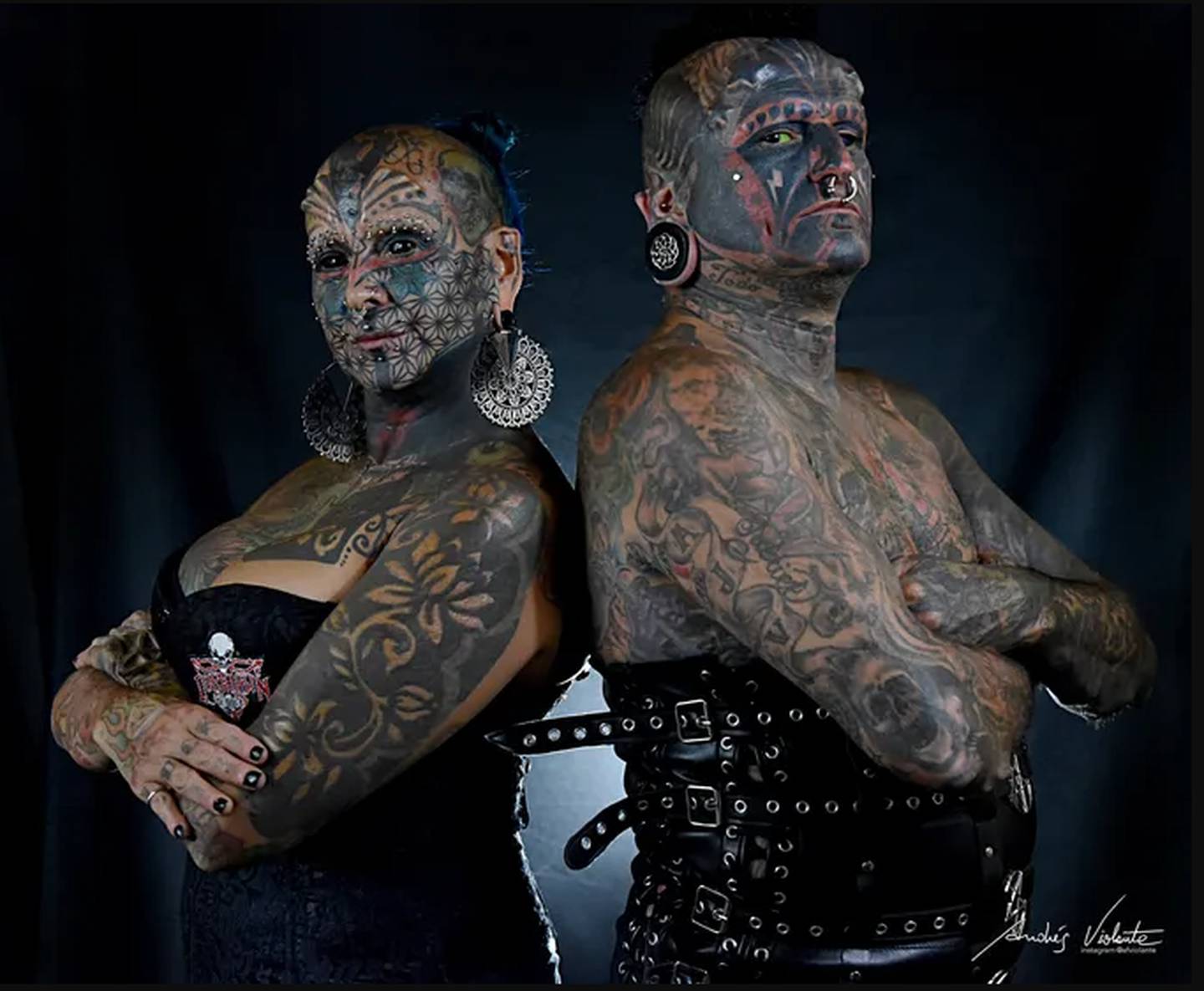 Así lucía “la pareja más modificada del mundo”  antes de los tatuajes