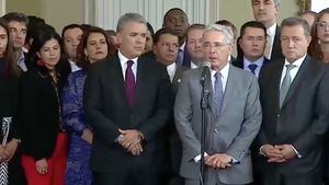 En medio de su intervención, Iván Duque llamó "presidente" al senador Álvaro Uribe Vélez